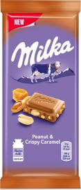 Молочный шоколад Milka Арахис и хрустящая карамель 90 гр